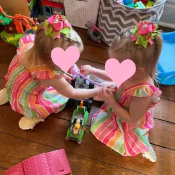 Girls Color Block Striped Sleeveless Ruffles Ruched Dress Kids Summer Clothes - Picture 3 of 3